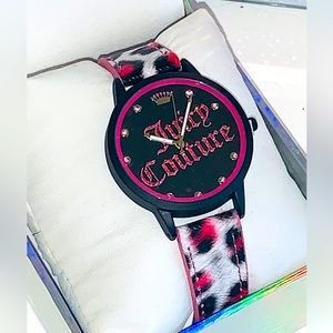 Juicy Couture White Pink Cheetah Watch NEW With Tags in Gift Box